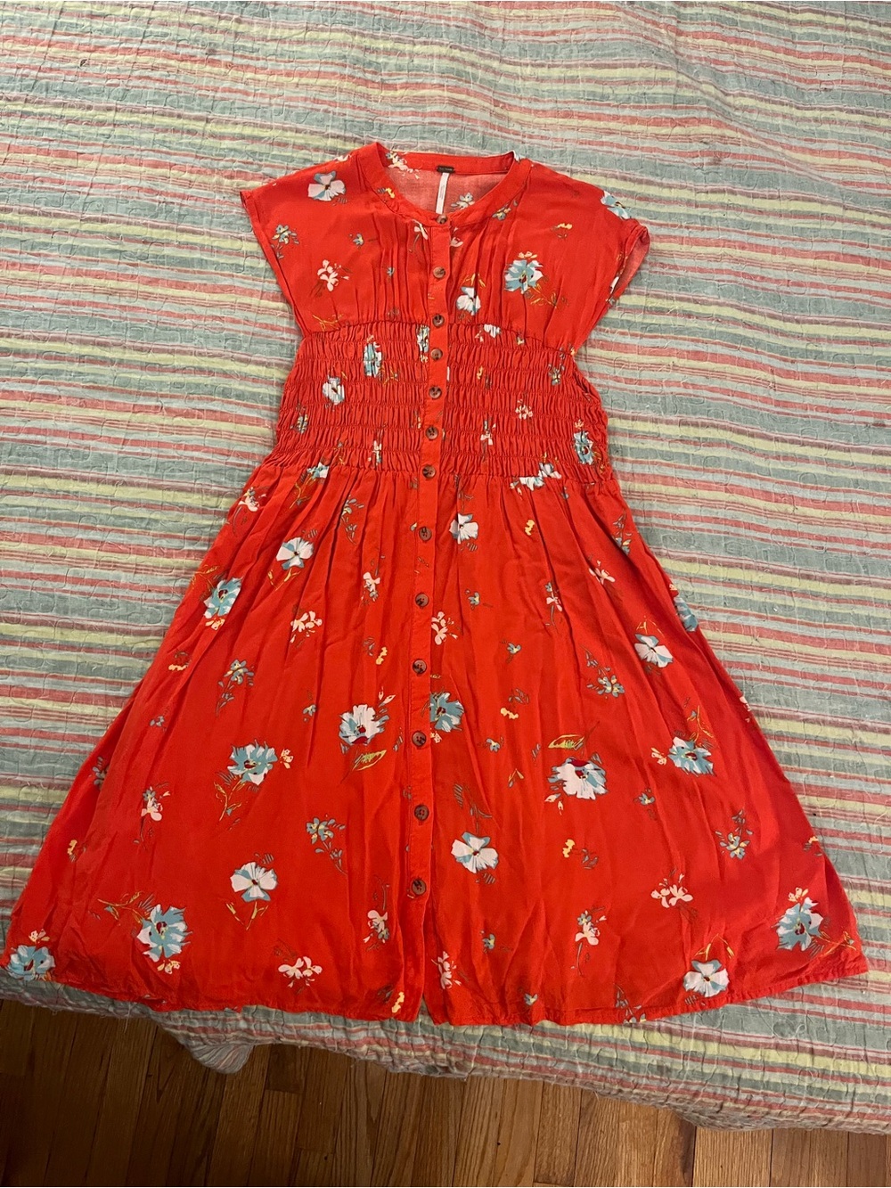 Free People Greatest Day smocked dress XS